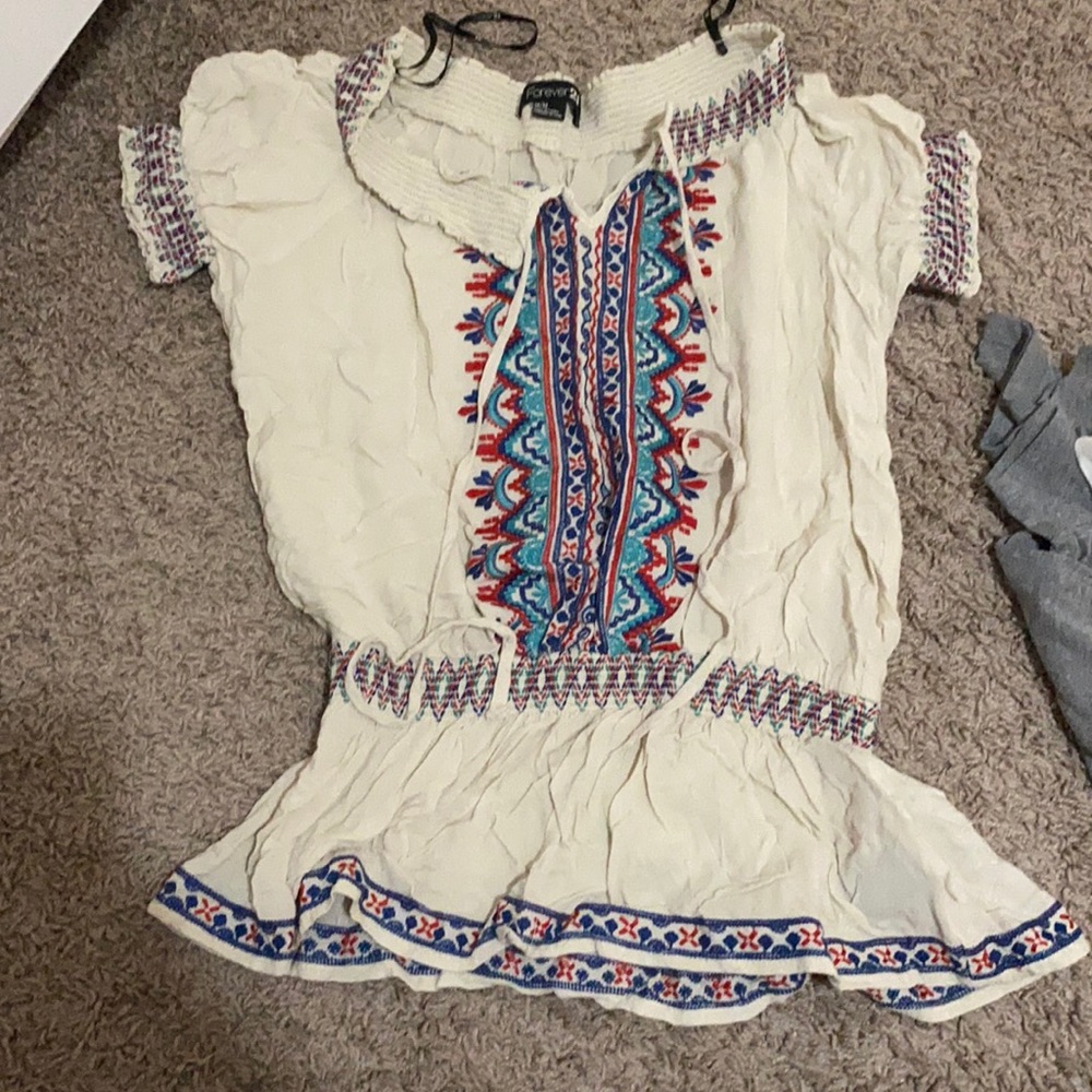 Boho peasant top forever 21